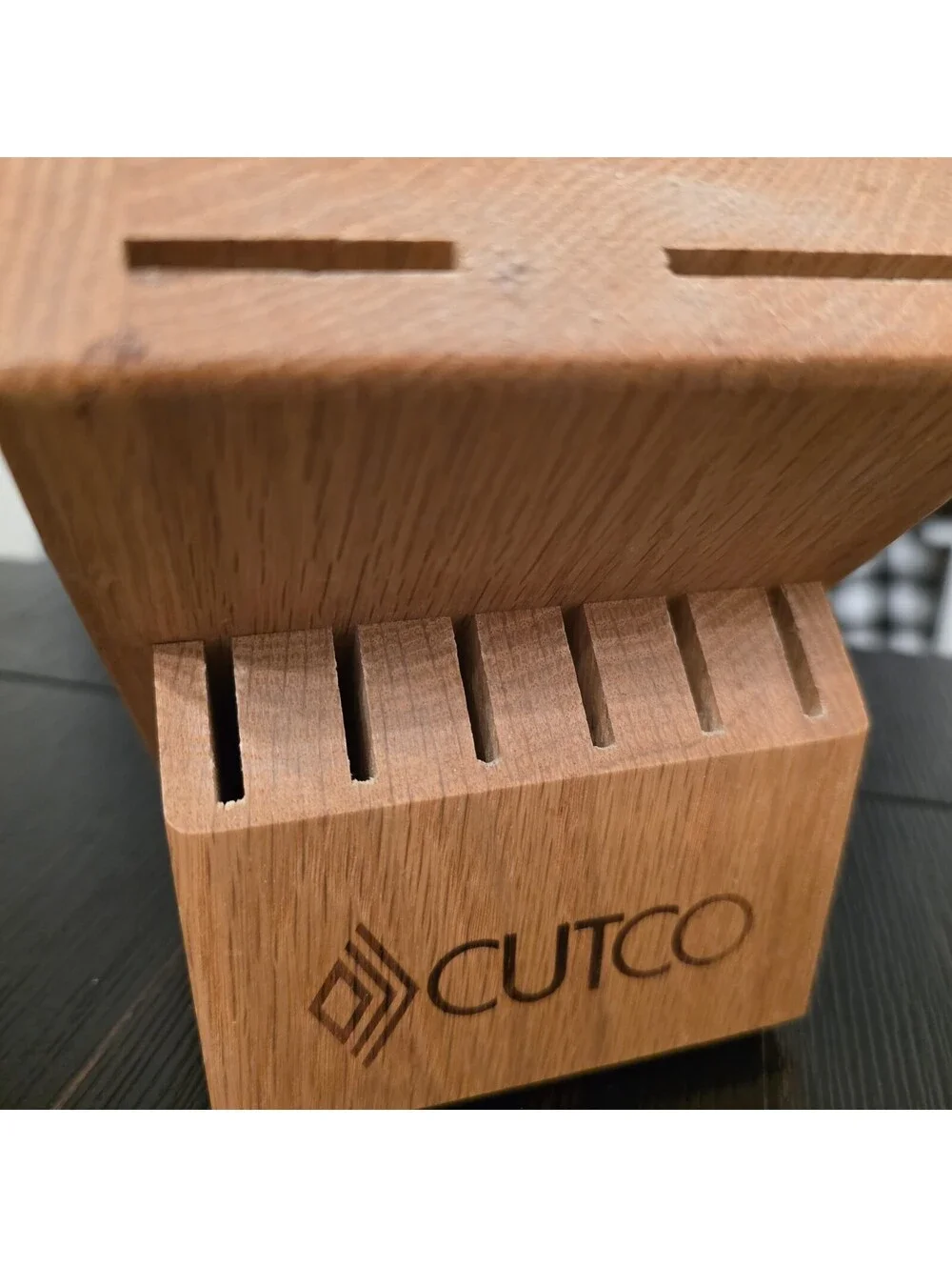 Cutco Wooden Knife Block 13 Slot Kitchen Knife Storage Holder Made In USA EUC